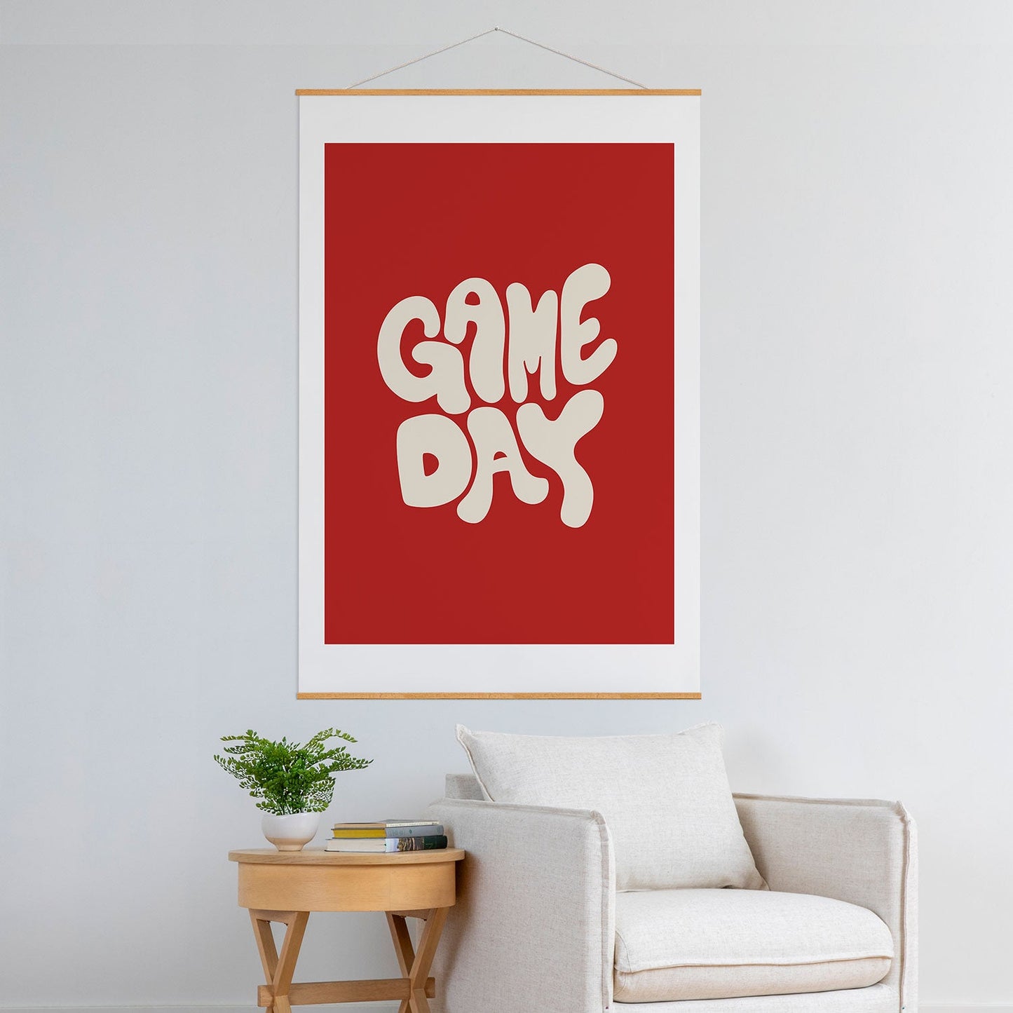 DENY Designs Gameday Red and White 1 Art Print