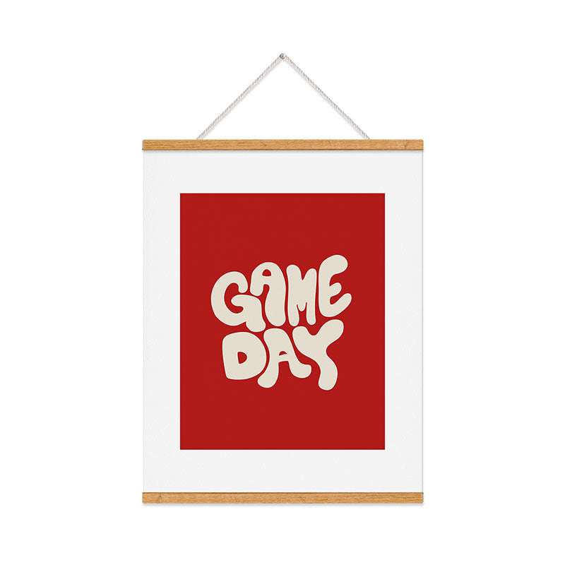 DENY Designs Gameday Red and White 1 Art Print