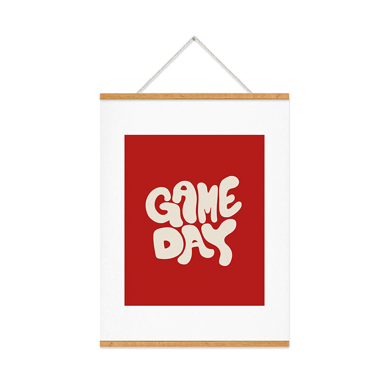 DENY Designs Gameday Red and White 1 Art Print