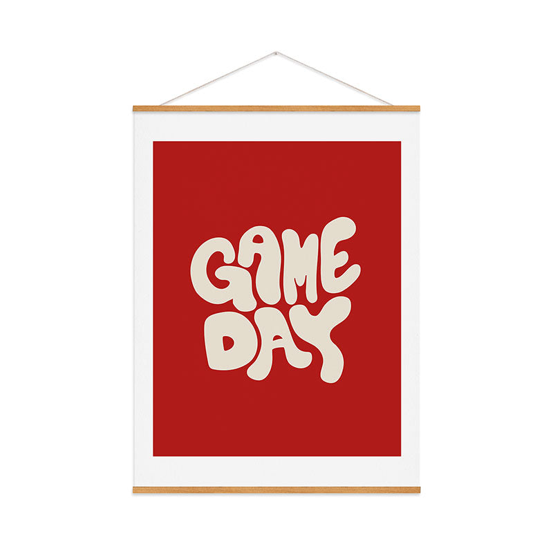 DENY Designs Gameday Red and White 1 Art Print