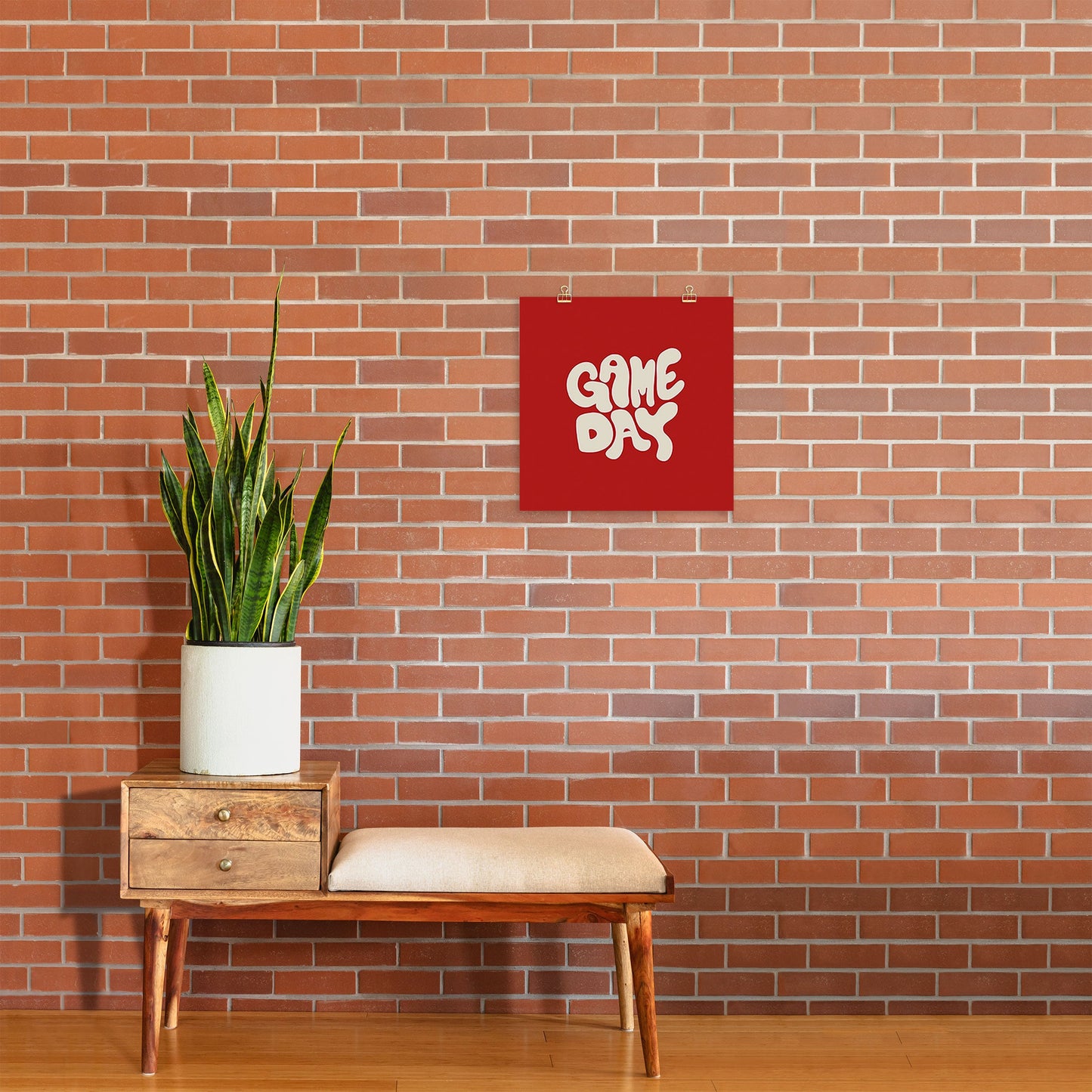 DENY Designs Gameday Red and White 1 Art Print