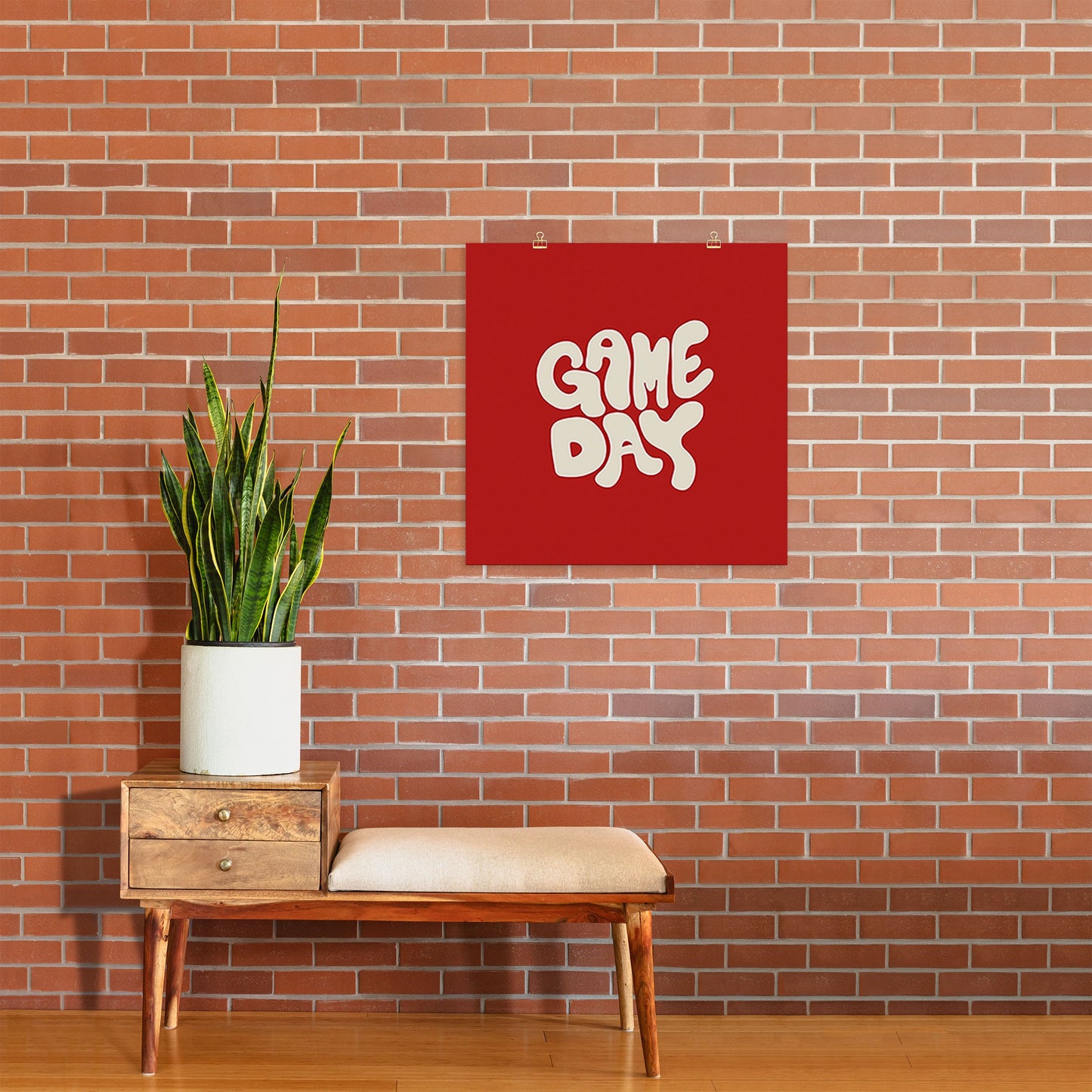 DENY Designs Gameday Red and White 1 Art Print