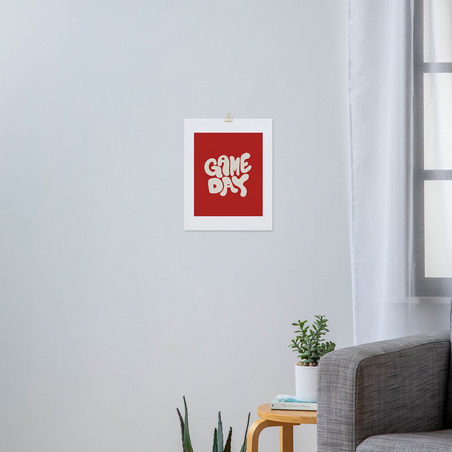 DENY Designs Gameday Red and White 1 Art Print