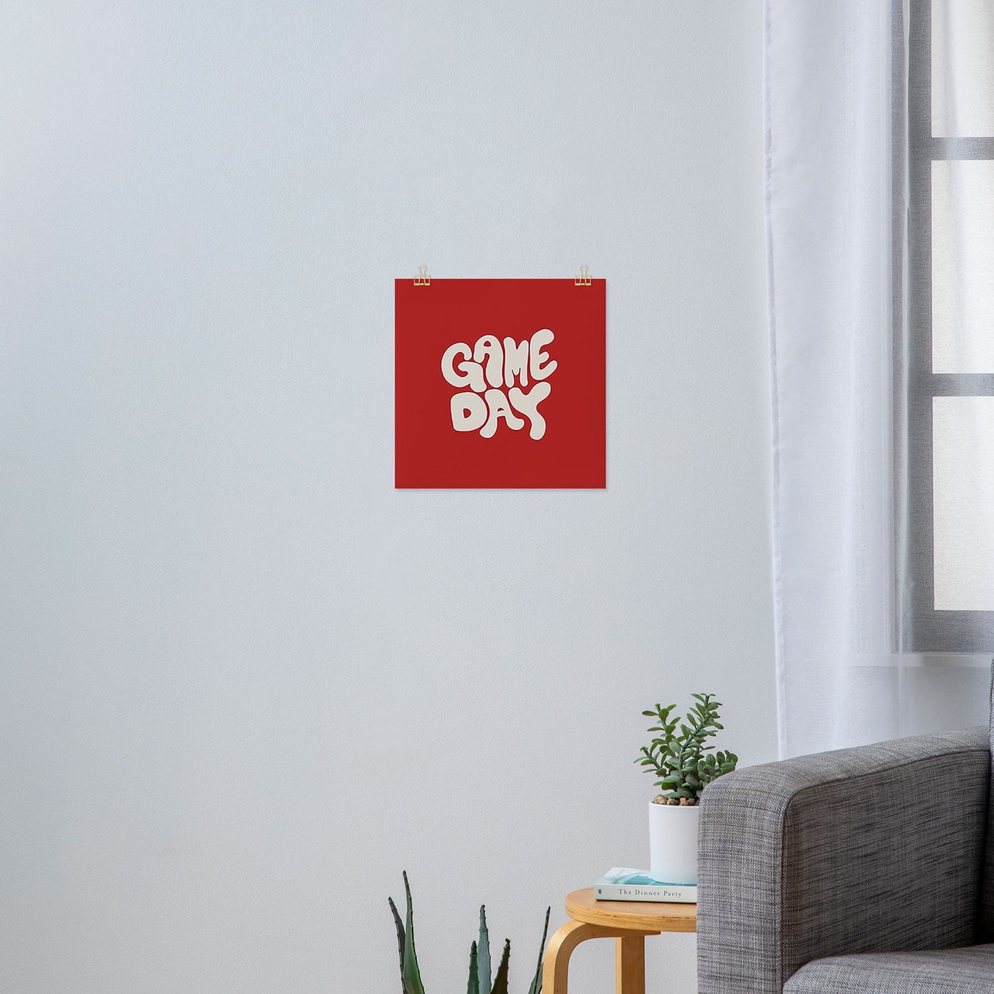 DENY Designs Gameday Red and White 1 Art Print