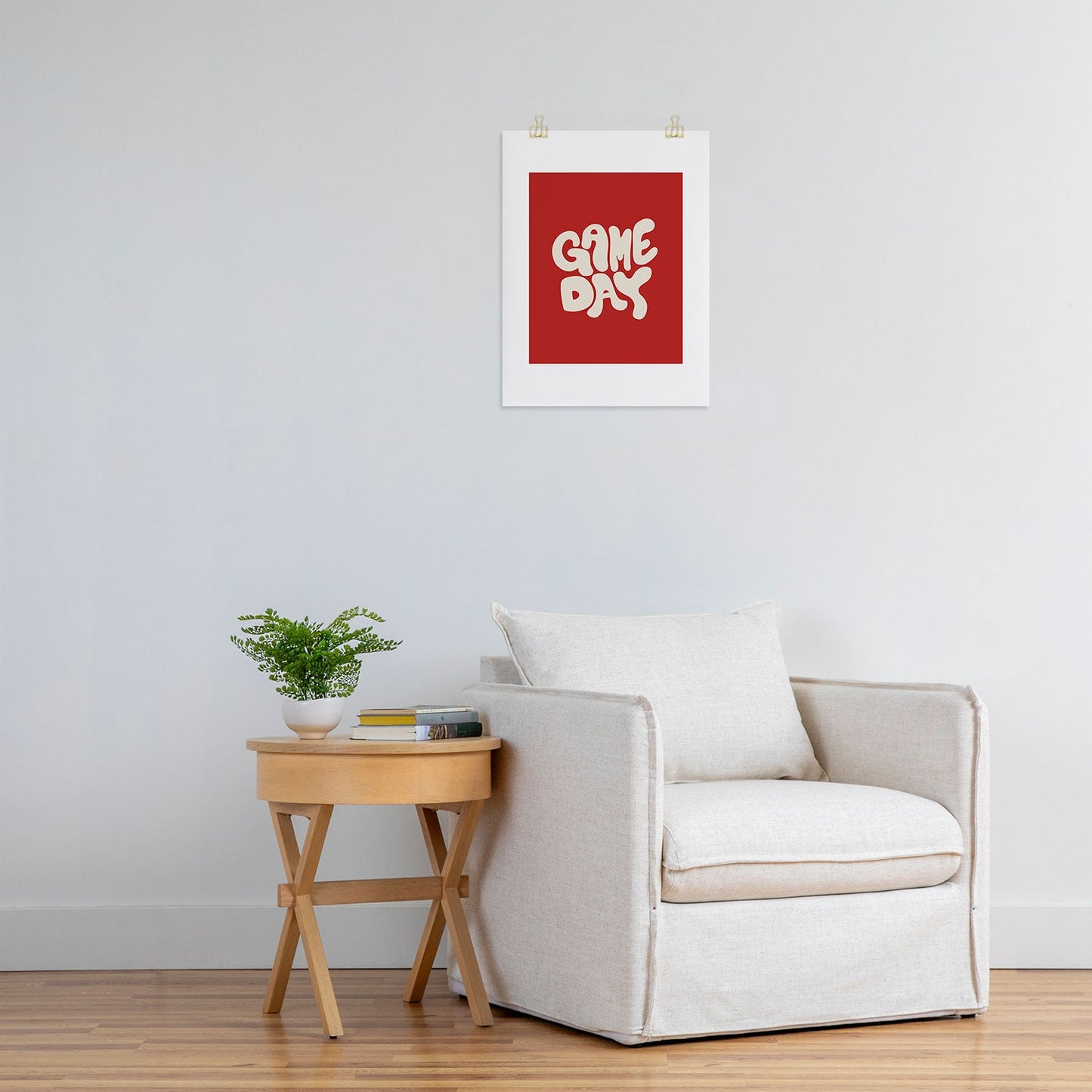 DENY Designs Gameday Red and White 1 Art Print