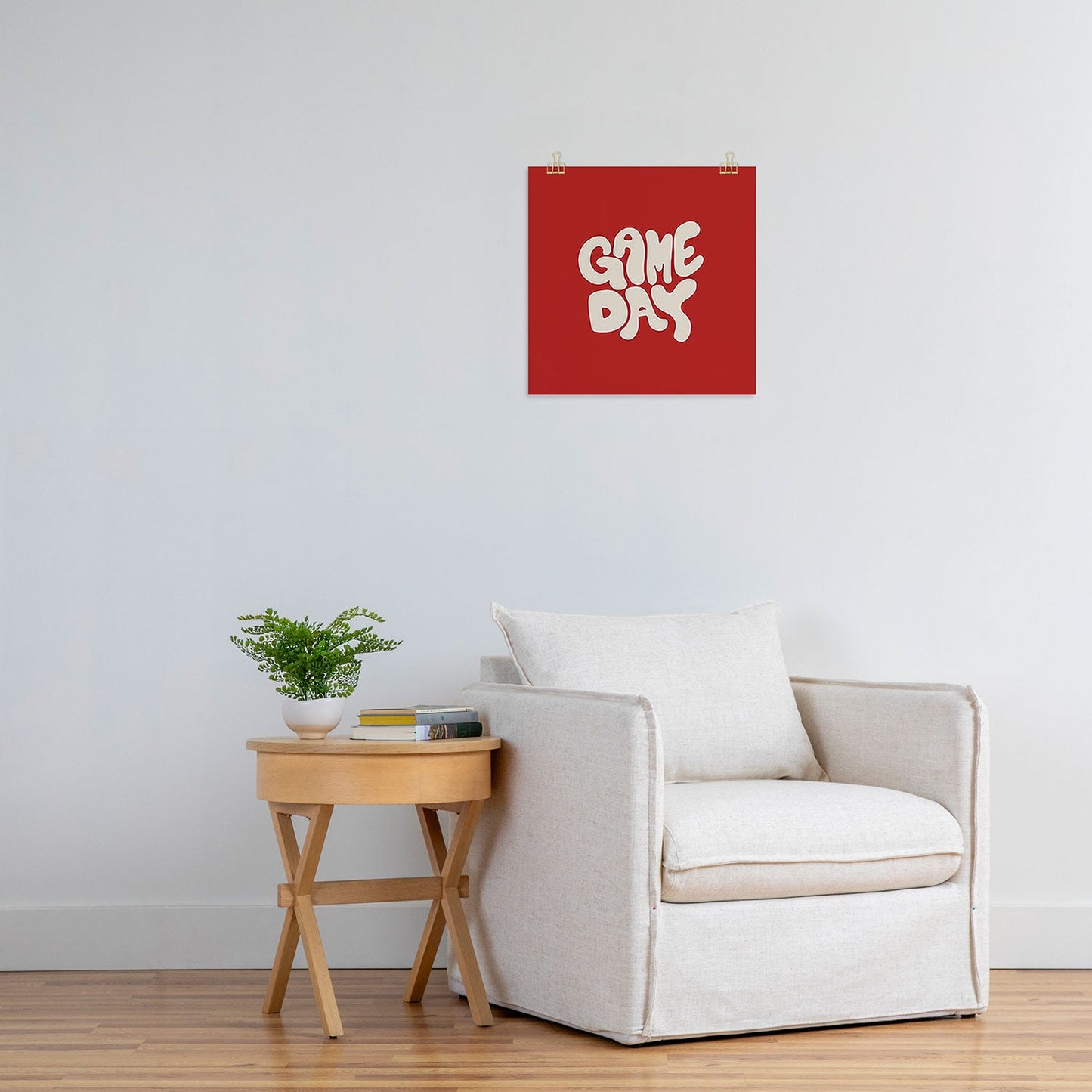 DENY Designs Gameday Red and White 1 Art Print