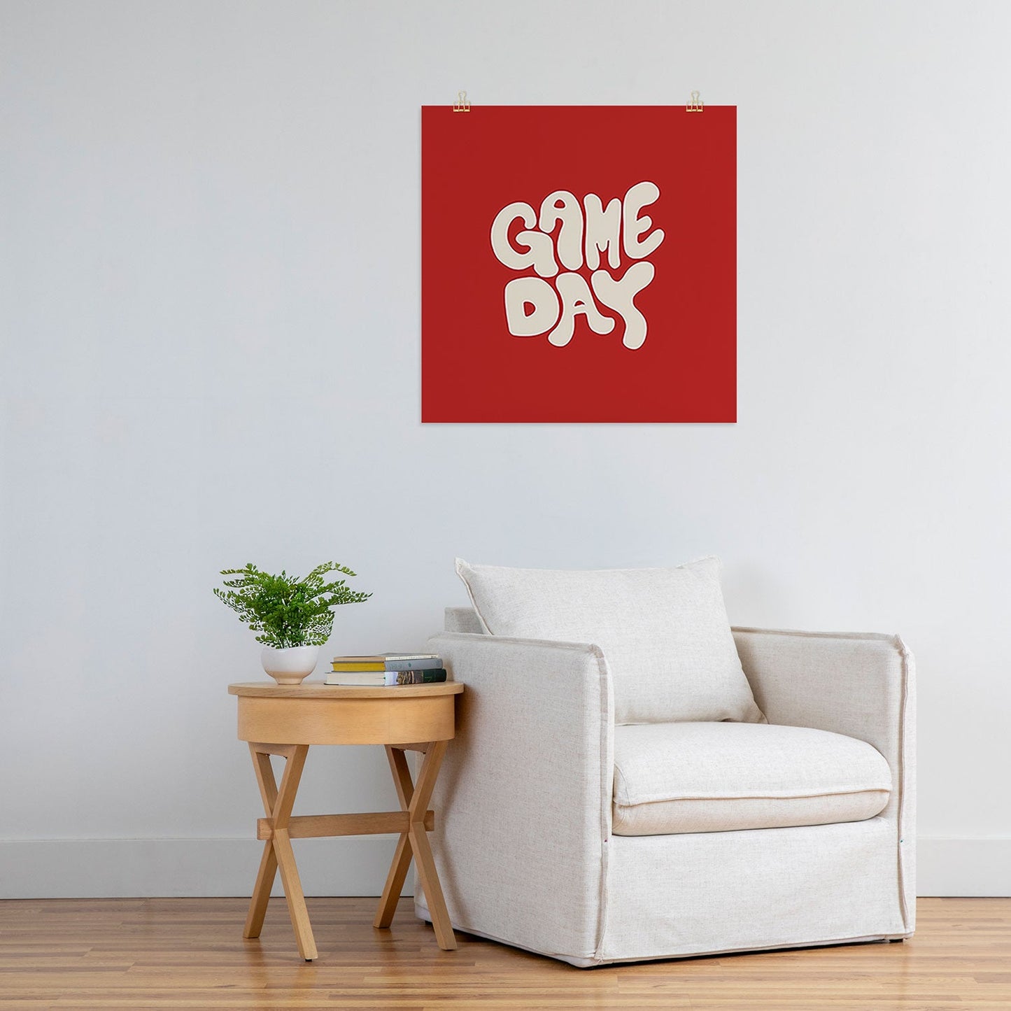 DENY Designs Gameday Red and White 1 Art Print