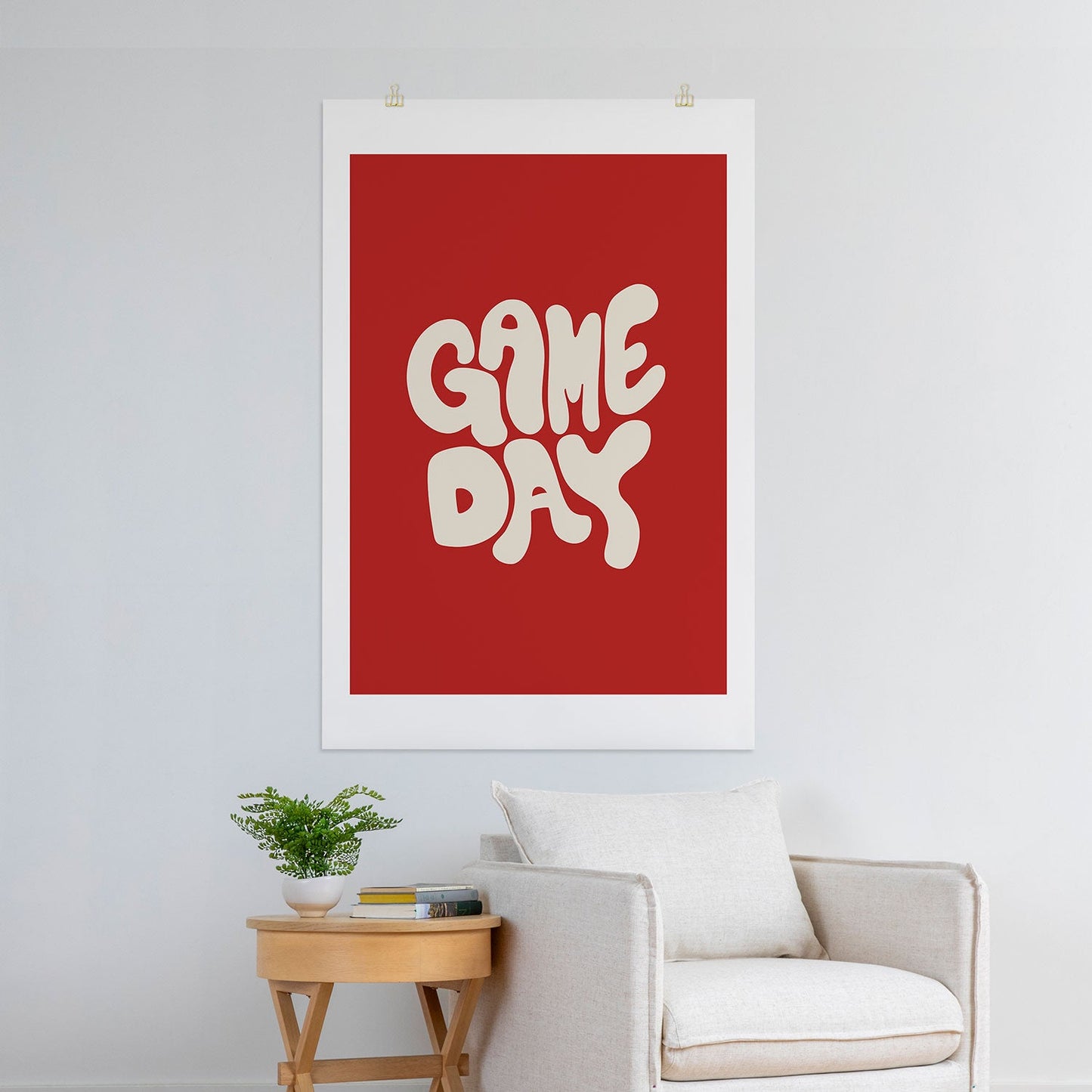 DENY Designs Gameday Red and White 1 Art Print