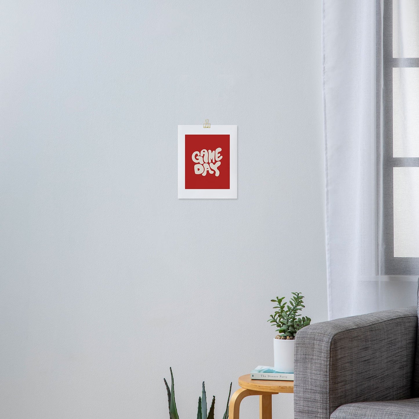 DENY Designs Gameday Red and White 1 Art Print