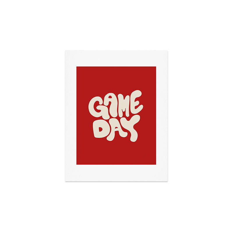 DENY Designs Gameday Red and White 1 Art Print