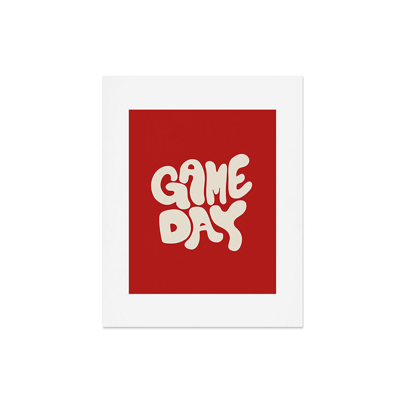 DENY Designs Gameday Red and White 1 Art Print