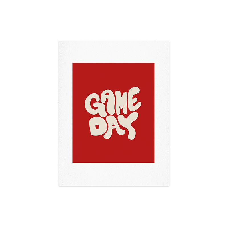 DENY Designs Gameday Red and White 1 Art Print