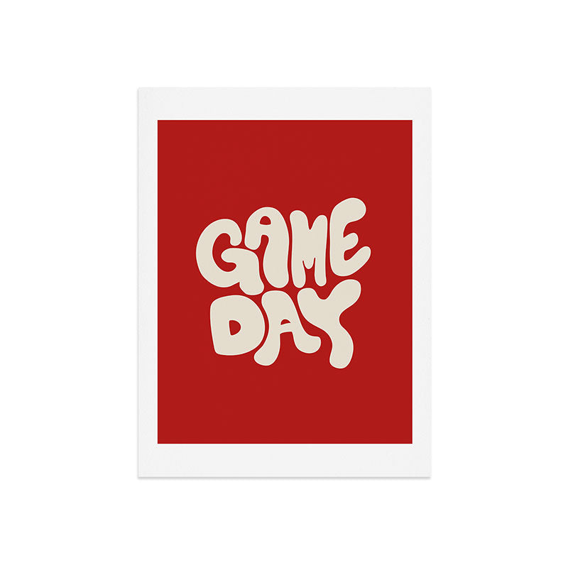 DENY Designs Gameday Red and White 1 Art Print