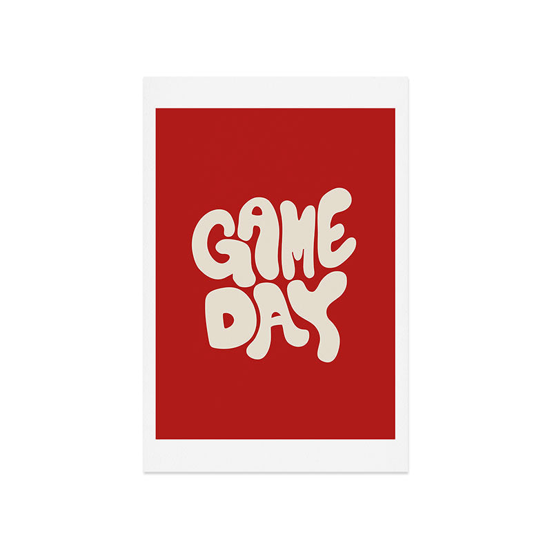DENY Designs Gameday Red and White 1 Art Print
