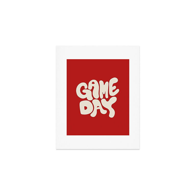 DENY Designs Gameday Red and White 1 Art Print
