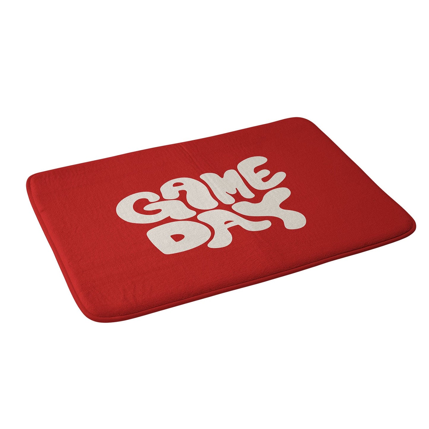 DENY Designs Gameday Red and White 1 Memory Foam Bath Mat