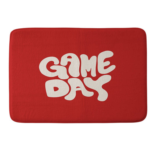 DENY Designs Gameday Red and White 1 Memory Foam Bath Mat