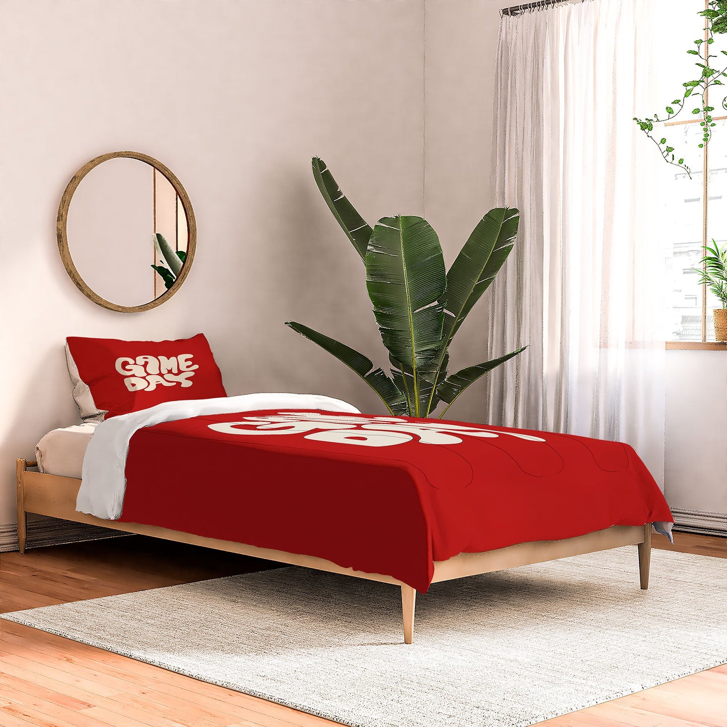 DENY Designs Gameday Red and White 1 Comforter