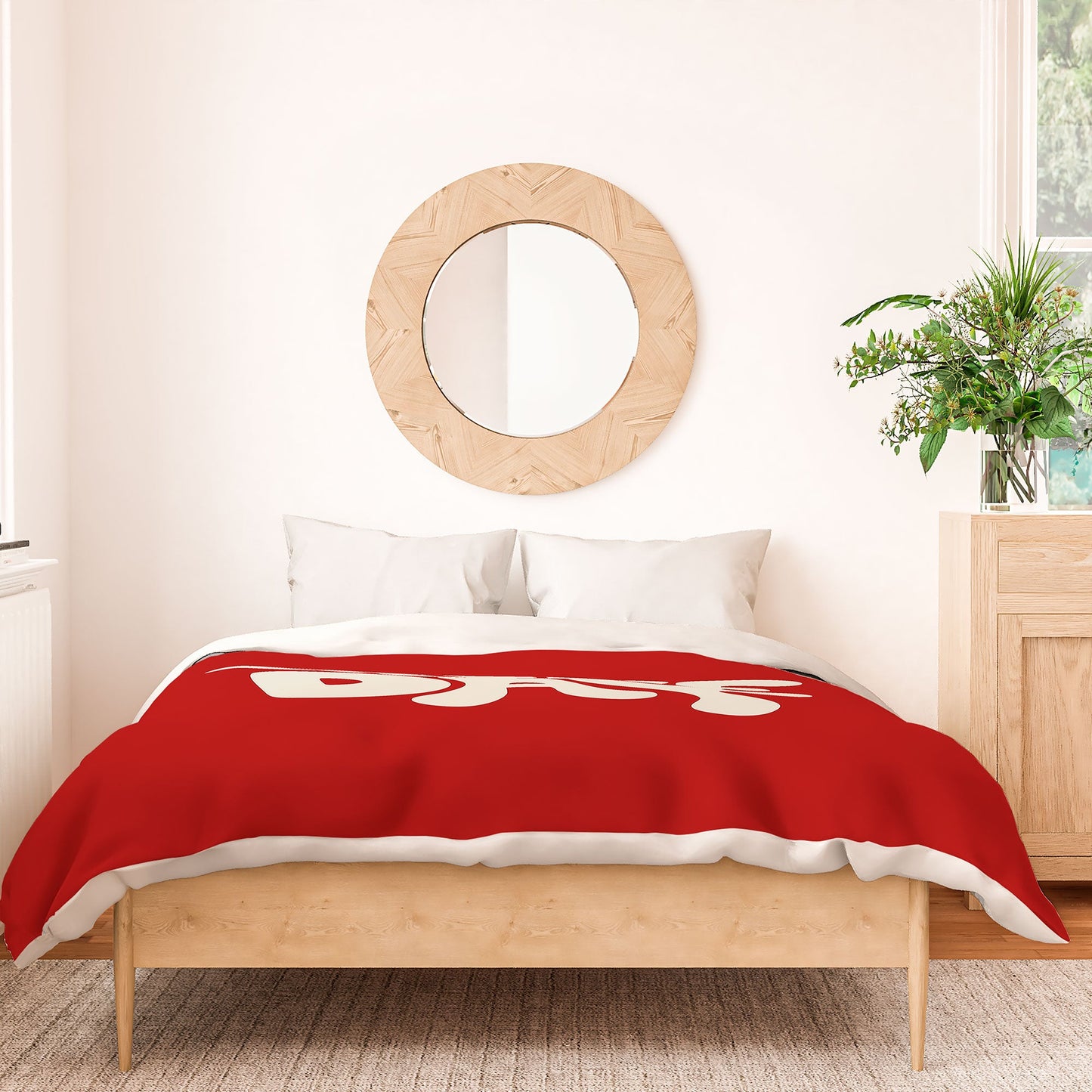 DENY Designs Gameday Red and White 1 Duvet Cover
