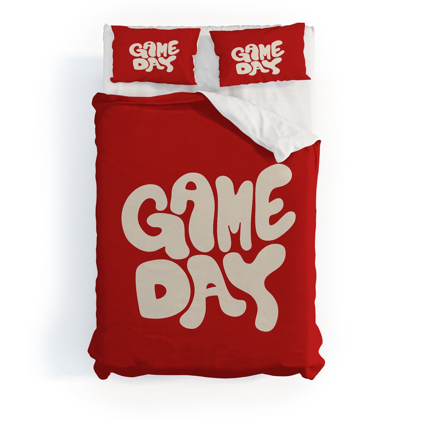DENY Designs Gameday Red and White 1 Duvet Cover