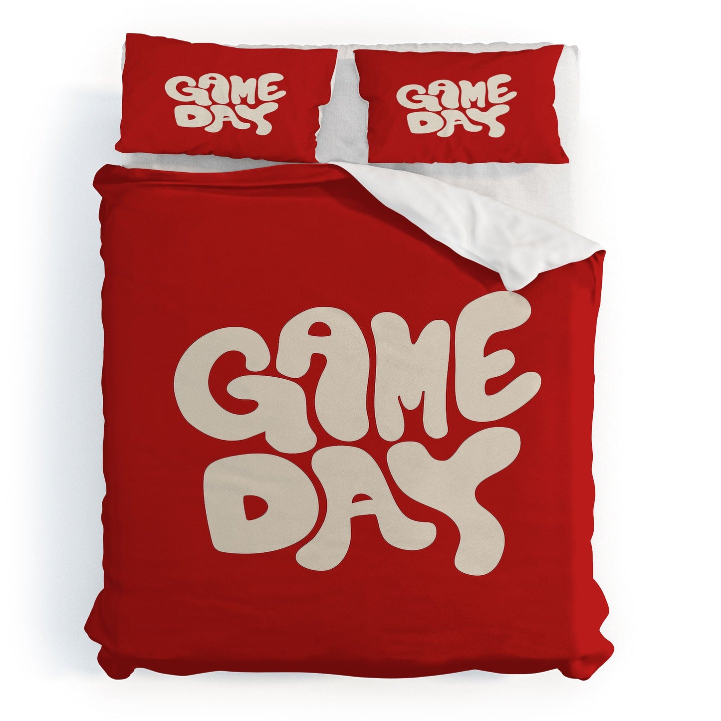 DENY Designs Gameday Red and White 1 Duvet Cover