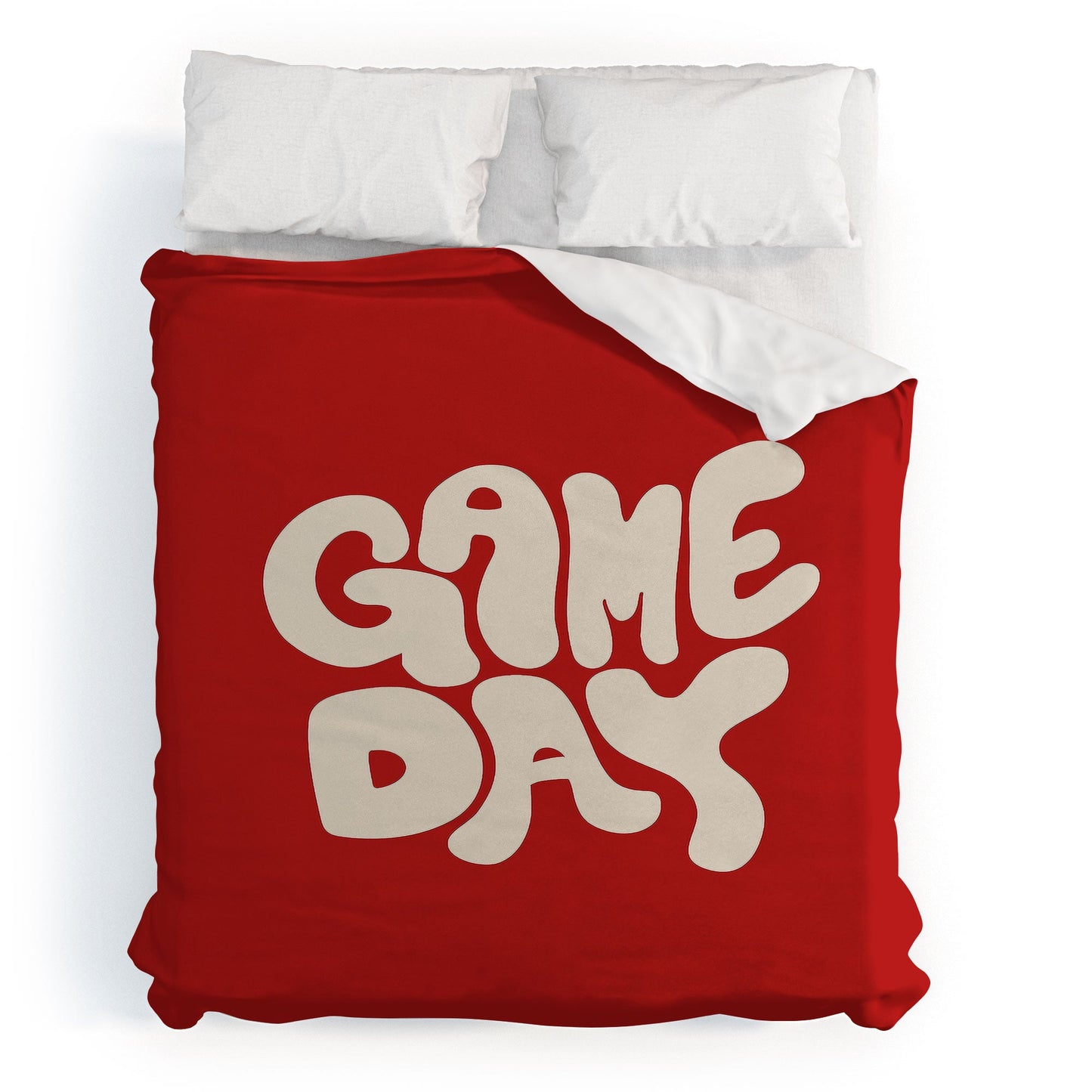 DENY Designs Gameday Red and White 1 Duvet Cover