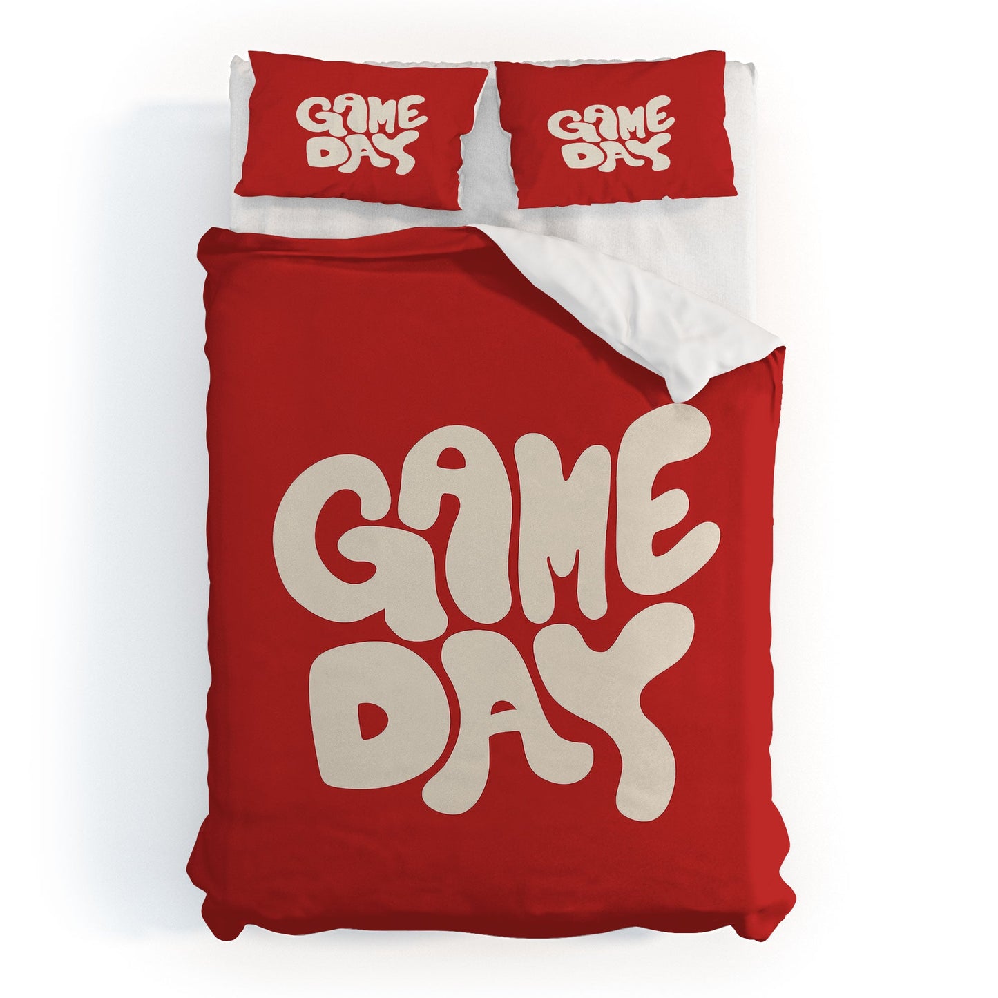 DENY Designs Gameday Red and White 1 Duvet Cover