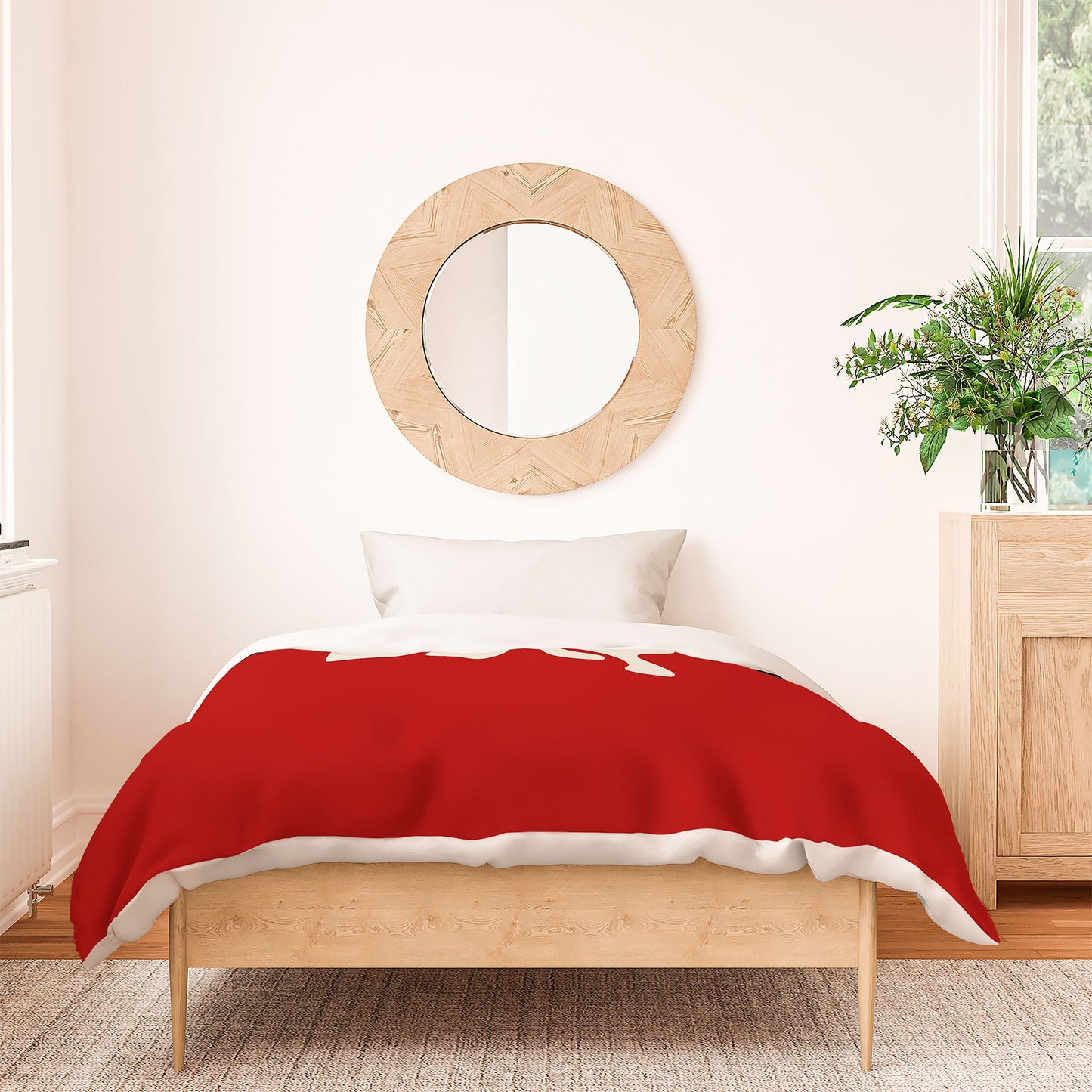 DENY Designs Gameday Red and White 1 Duvet Cover