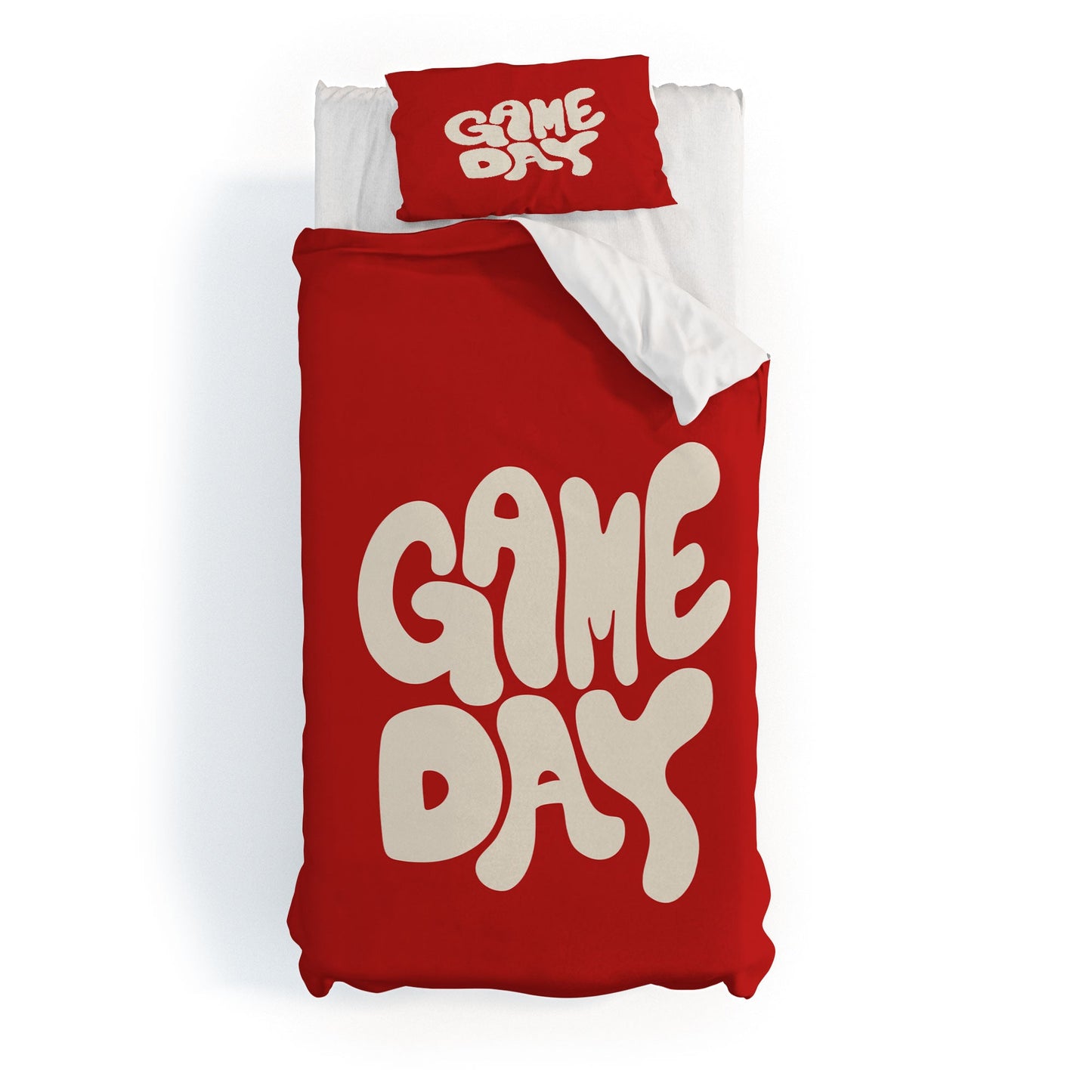DENY Designs Gameday Red and White 1 Duvet Cover