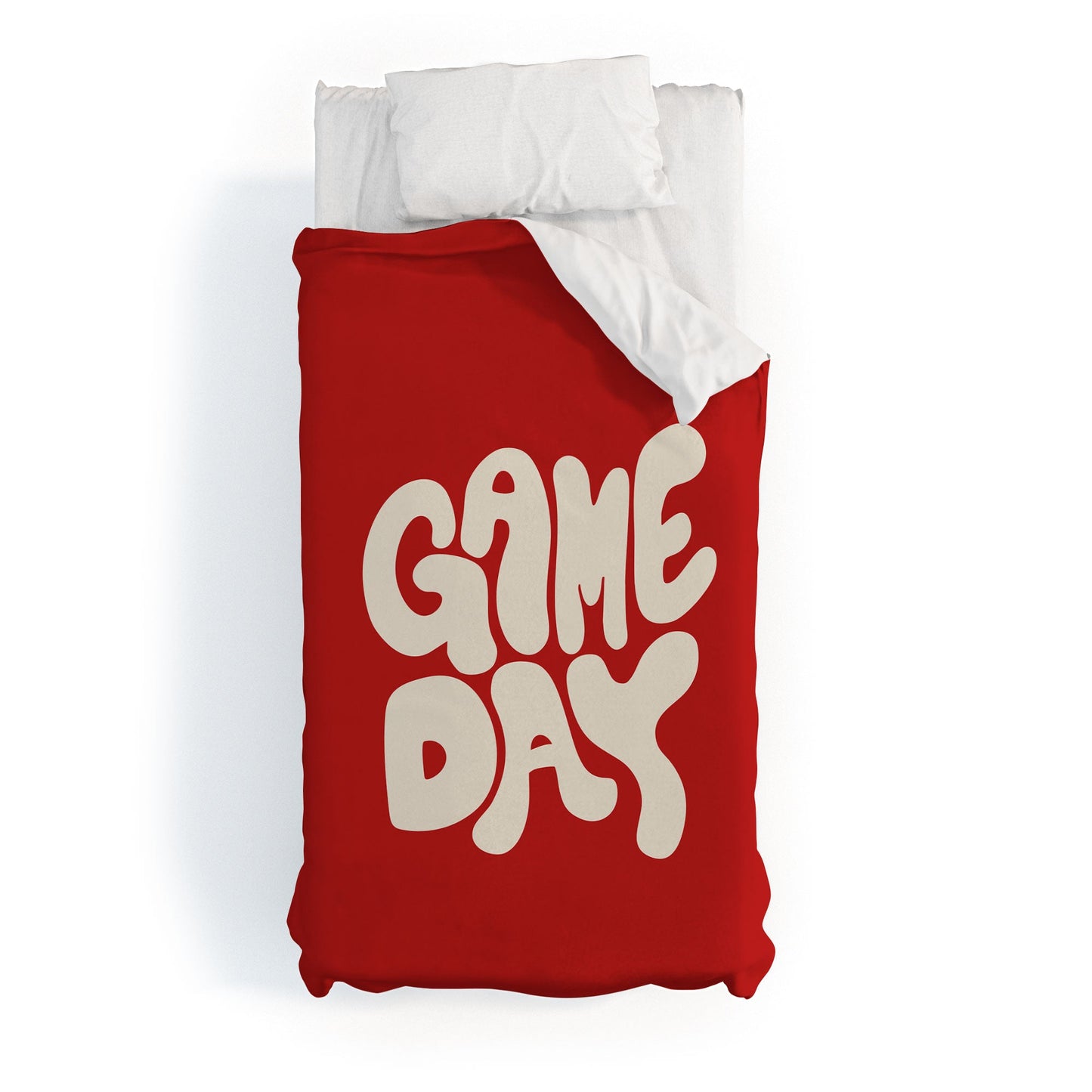 DENY Designs Gameday Red and White 1 Duvet Cover