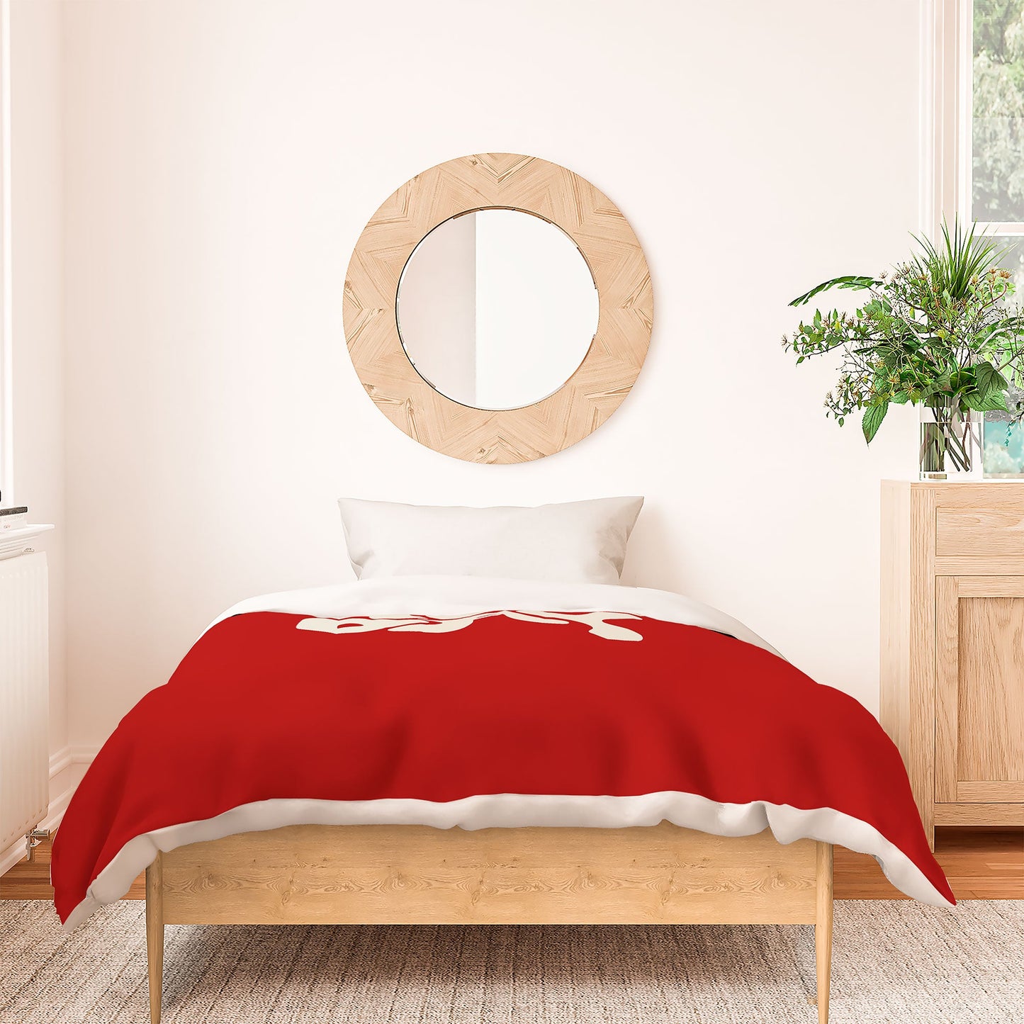 DENY Designs Gameday Red and White 1 Duvet Cover