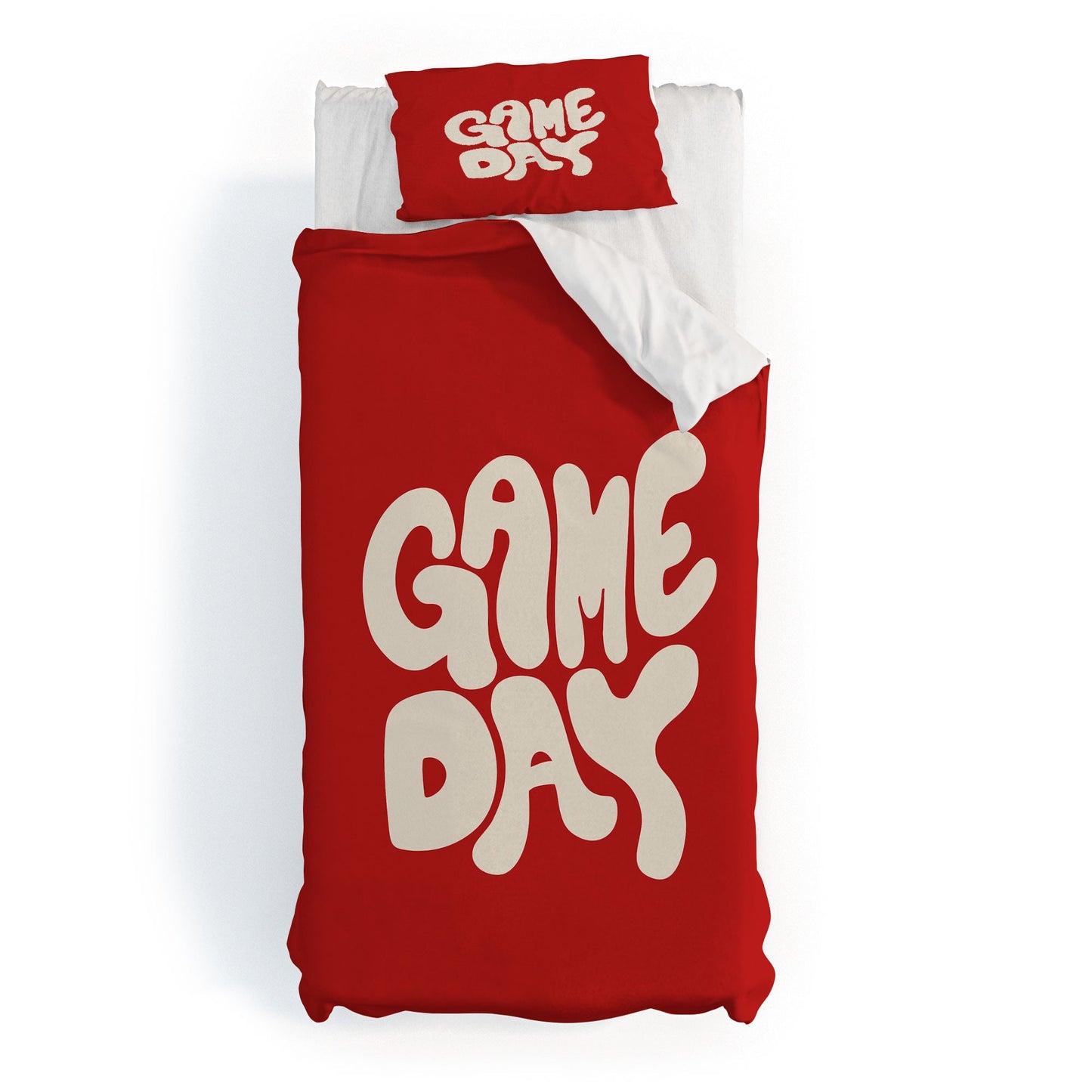 DENY Designs Gameday Red and White 1 Duvet Cover