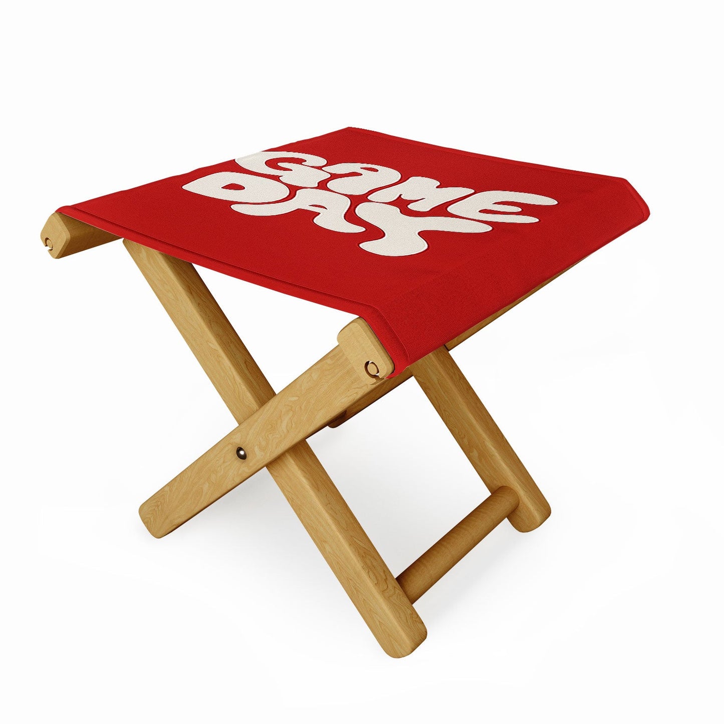 DENY Designs Gameday Red and White 1 Folding Stool