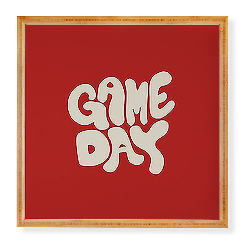 DENY Designs Gameday Red and White 1 Framed Wall Art