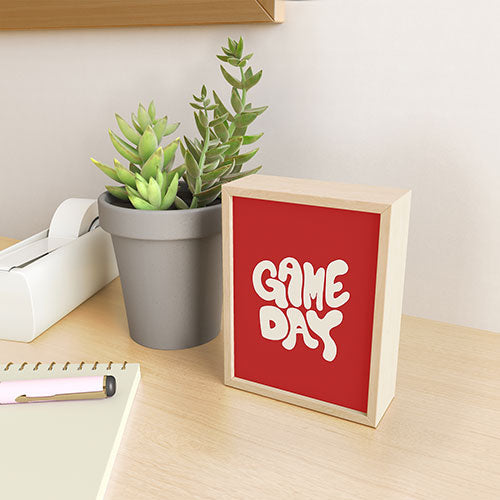 DENY Designs Gameday Red and White 1 Framed Mini Art Print