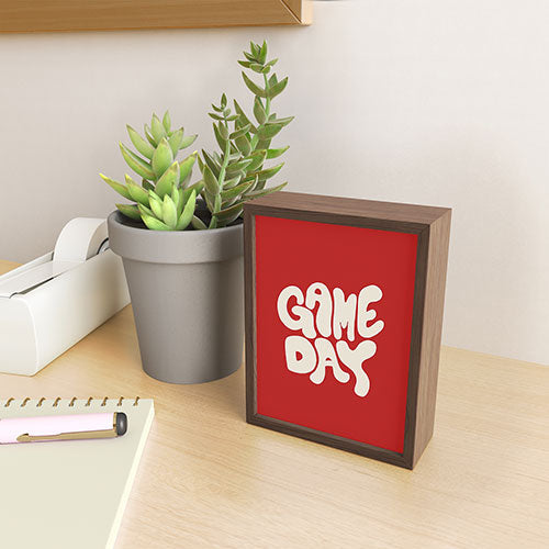 DENY Designs Gameday Red and White 1 Framed Mini Art Print