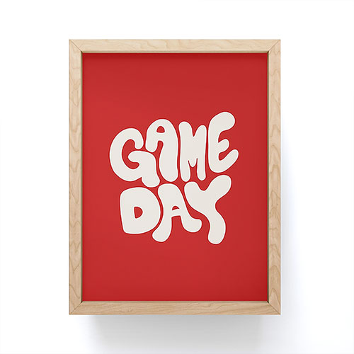 DENY Designs Gameday Red and White 1 Framed Mini Art Print