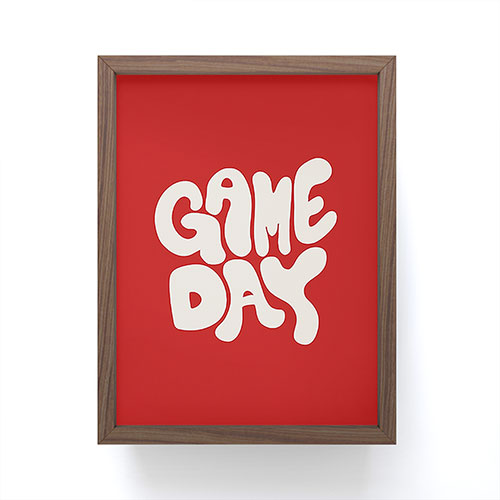 DENY Designs Gameday Red and White 1 Framed Mini Art Print