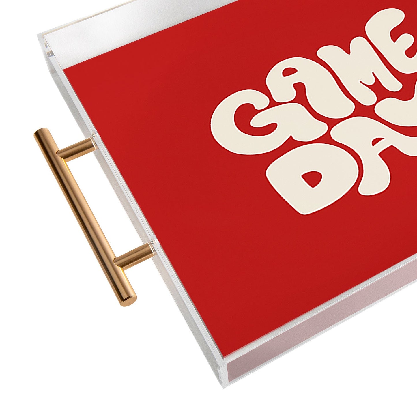 DENY Designs Gameday Red and White 1 Acrylic Tray