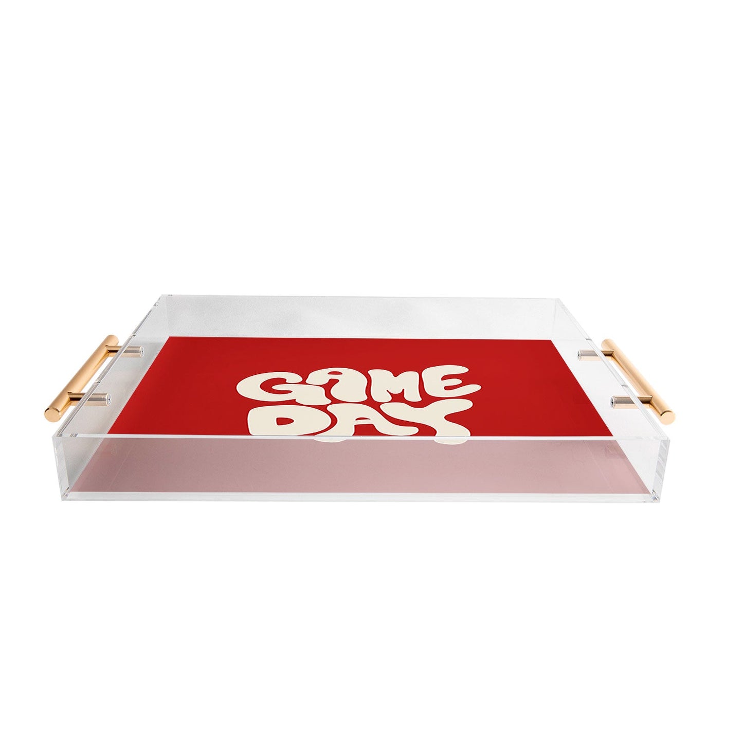 DENY Designs Gameday Red and White 1 Acrylic Tray