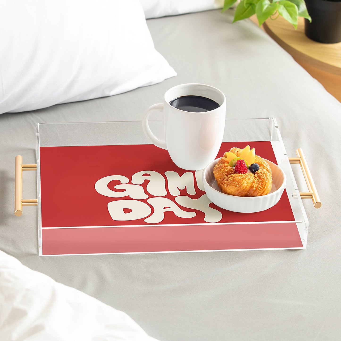 DENY Designs Gameday Red and White 1 Acrylic Tray