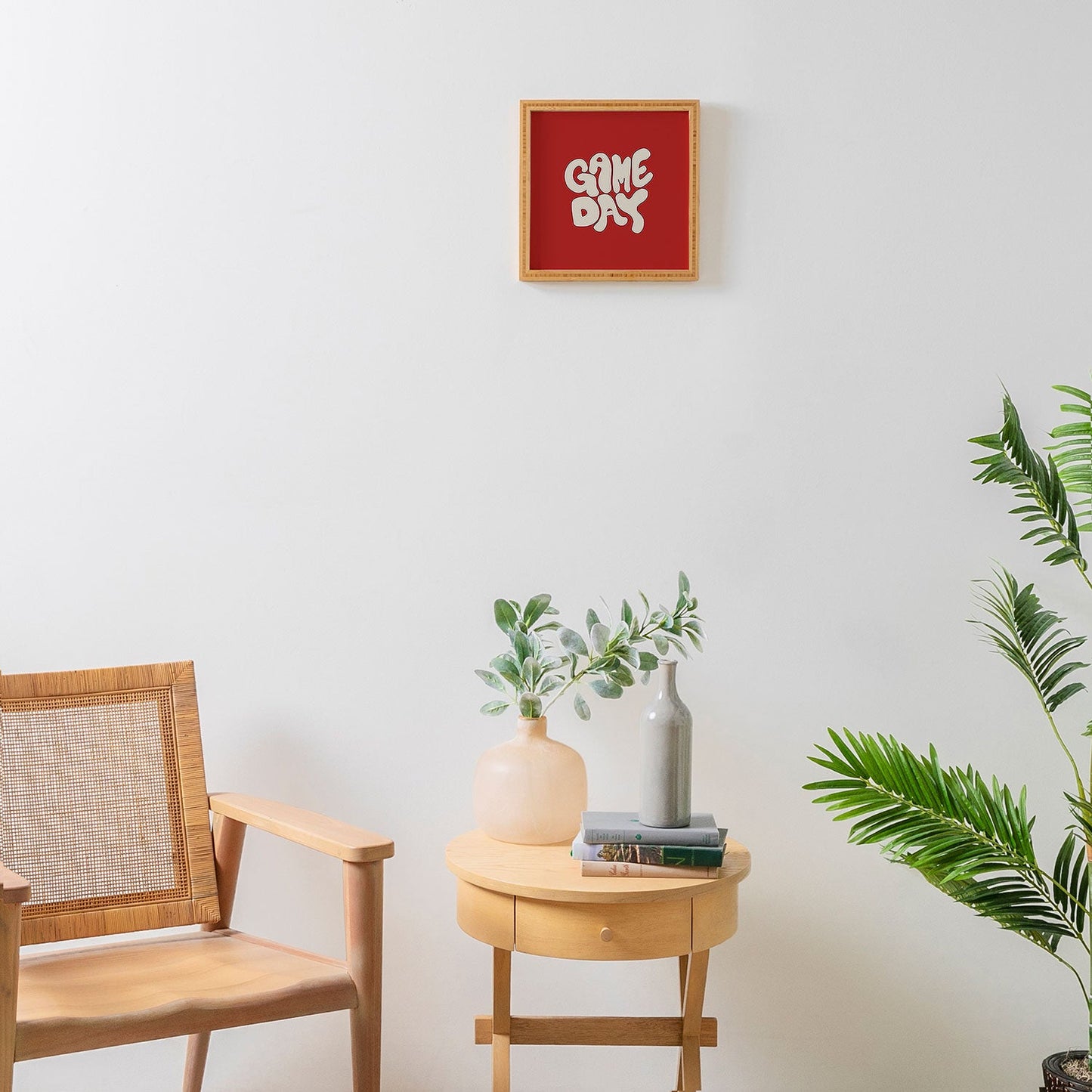 DENY Designs Gameday Red and White 1 Framed Wall Art