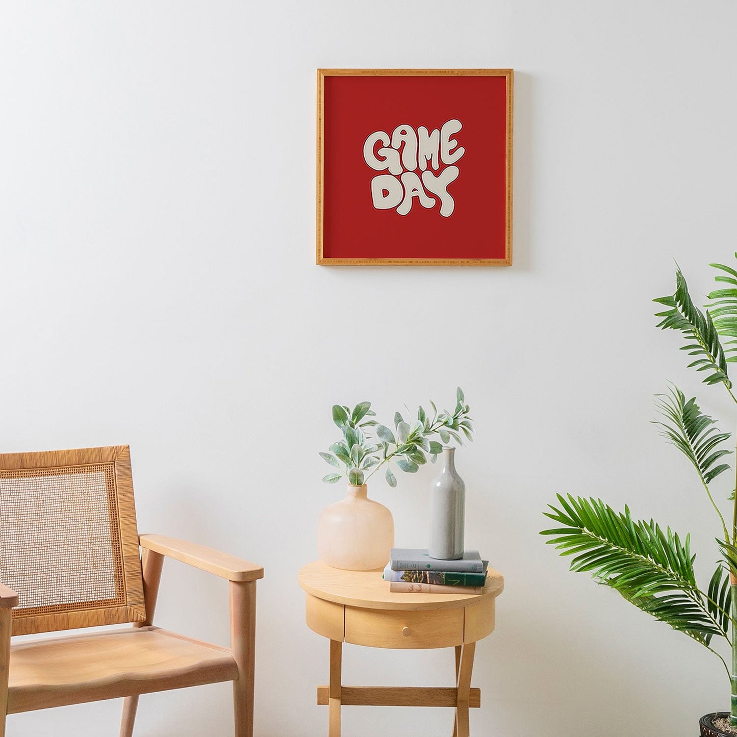 DENY Designs Gameday Red and White 1 Framed Wall Art