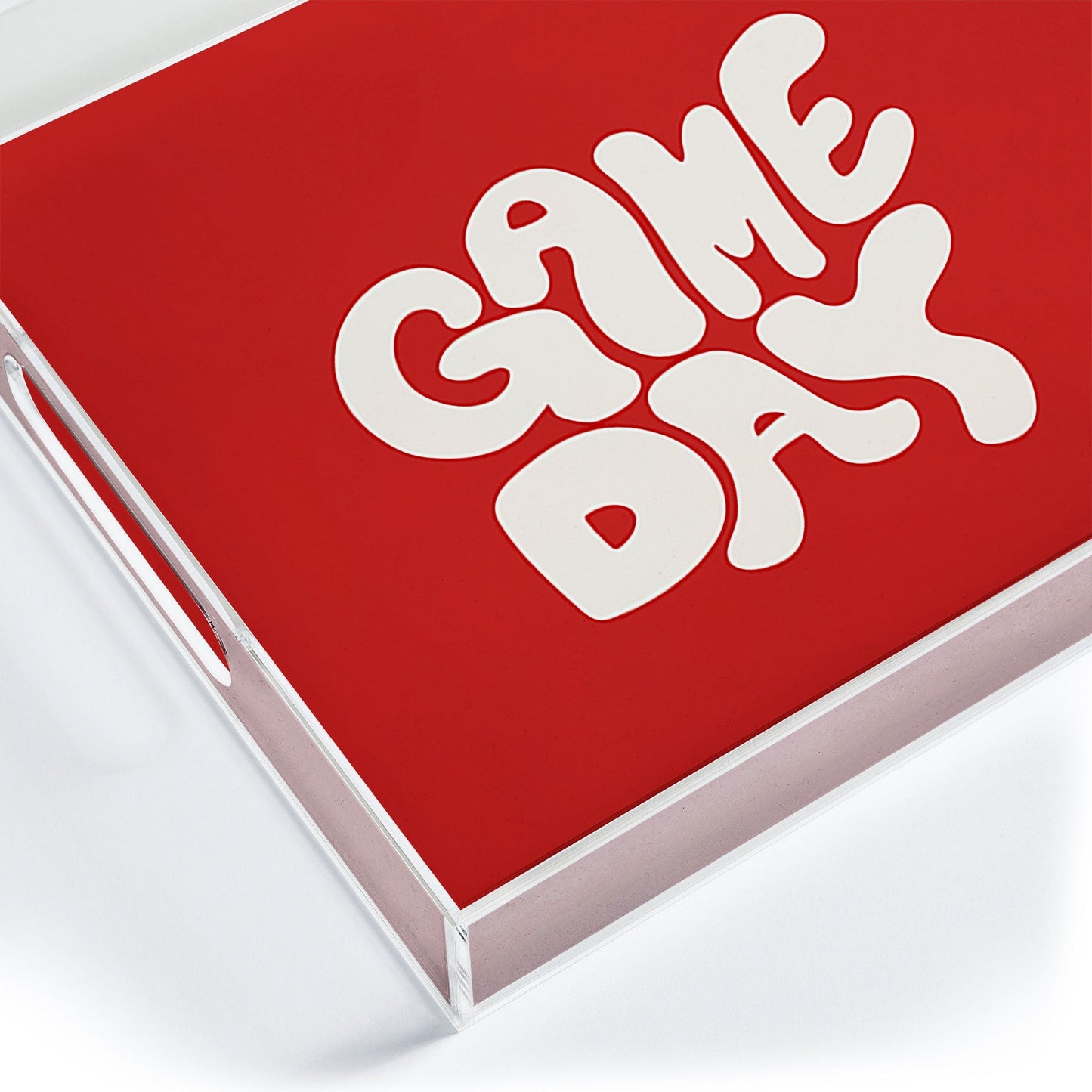 DENY Designs Gameday Red and White 1 Acrylic Tray