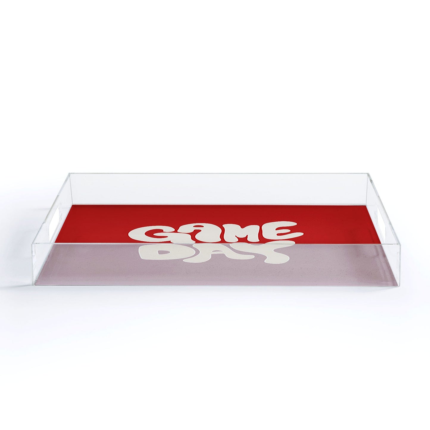 DENY Designs Gameday Red and White 1 Acrylic Tray
