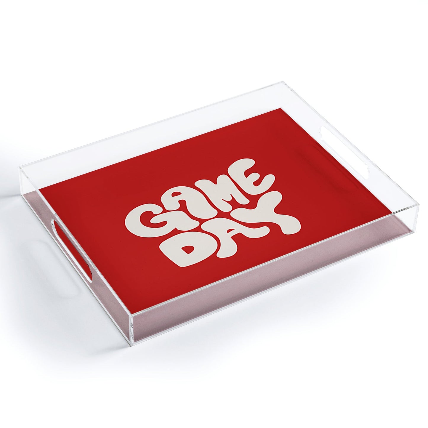 DENY Designs Gameday Red and White 1 Acrylic Tray