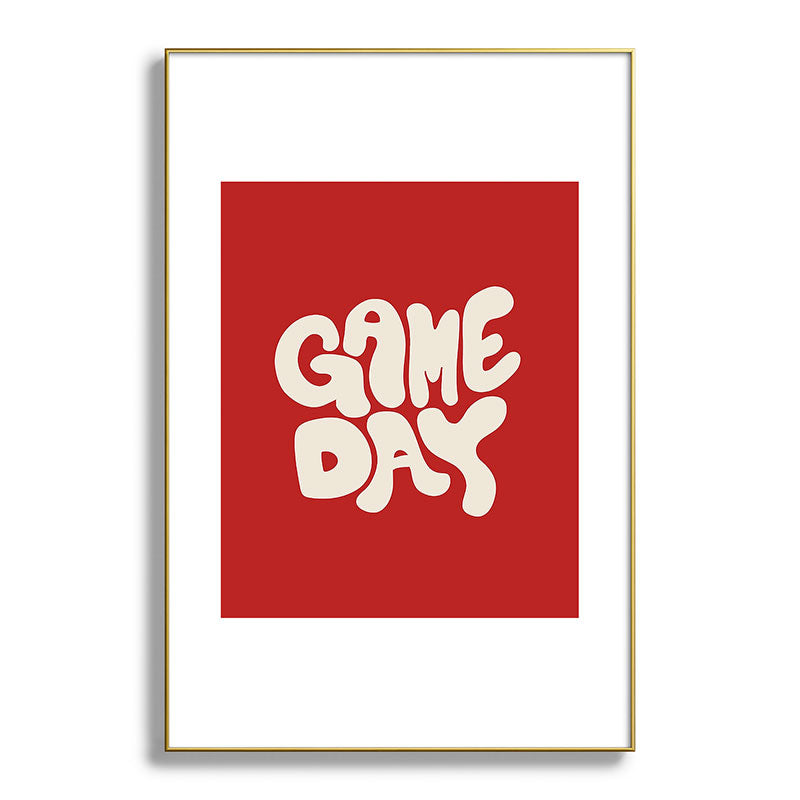 DENY Designs Gameday Red and White 1 Metal Framed Art Print
