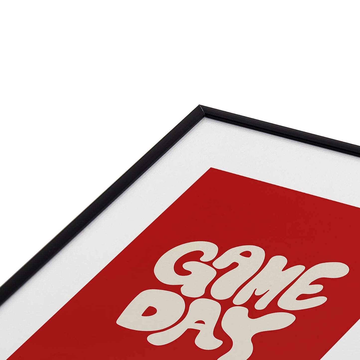 DENY Designs Gameday Red and White 1 Metal Framed Art Print