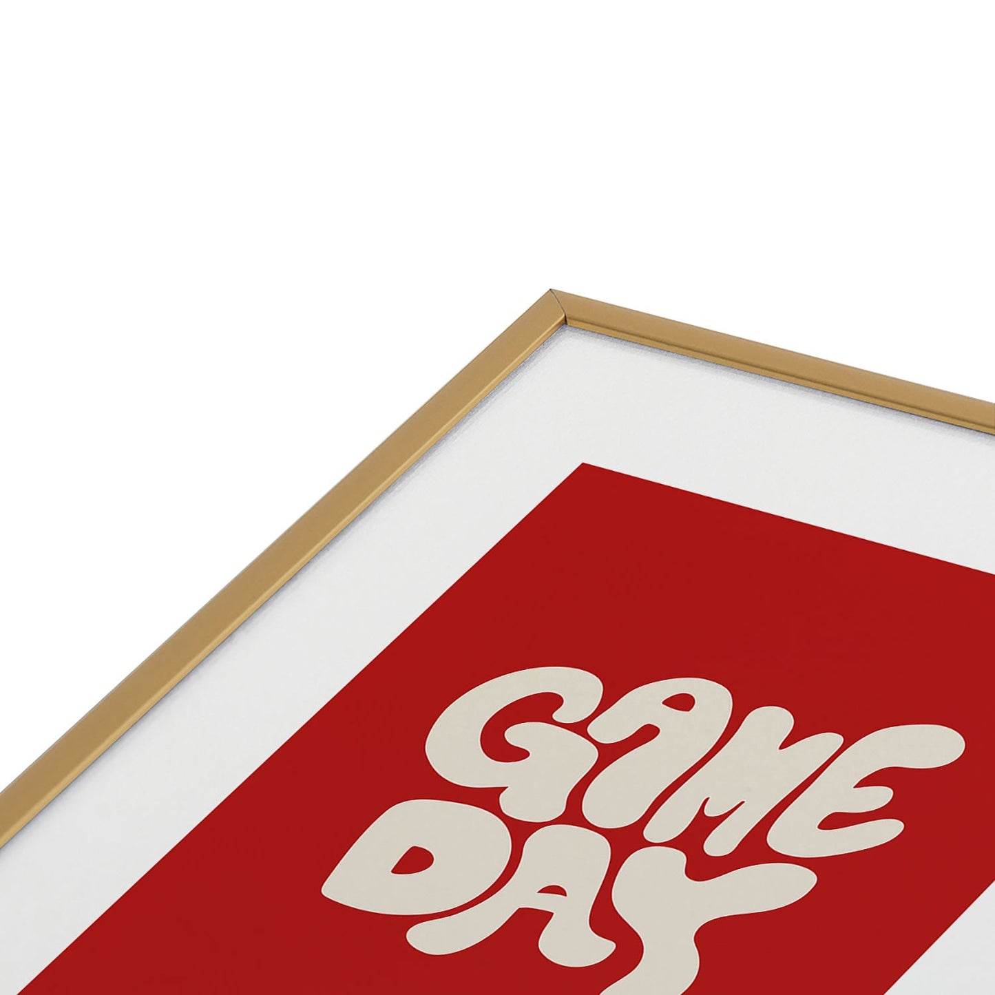 DENY Designs Gameday Red and White 1 Metal Framed Art Print