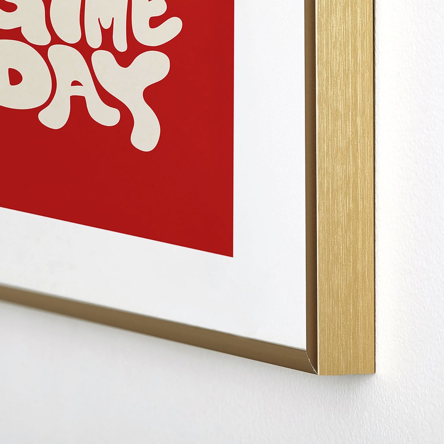 DENY Designs Gameday Red and White 1 Metal Framed Art Print